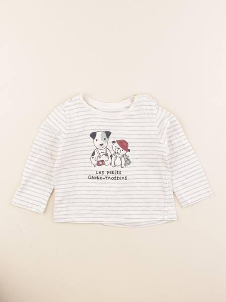 Tee-shirt - 12 mois Beige, gris 1 - vertbaudet enfant 