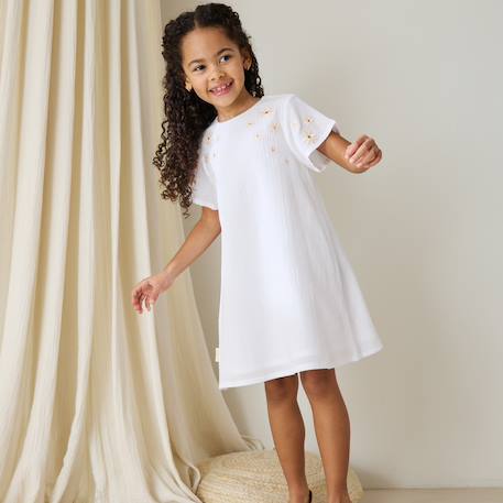 Robe enfant poésie d'été Blanc 5 - vertbaudet enfant 
