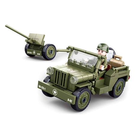 Army wwii - jeep alliée avec canon anti-aérien Vert 2 - vertbaudet enfant 
