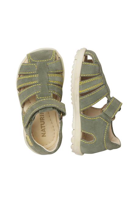 Sandales semi see Marron-sage+Vert-jaune 9 - vertbaudet enfant 