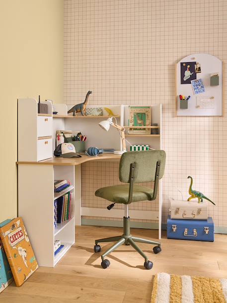 Bureau d'angle enfant avec rangements blanc 2 - vertbaudet enfant 