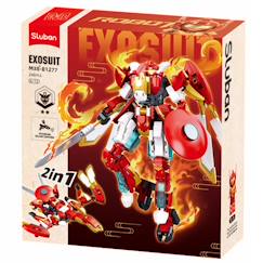 Jouet-Jeux d'imagination-Robot mecha 2 en 1 rouge blanc