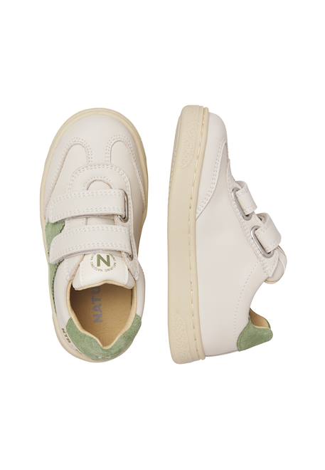 Baskets en cuir et suède jenix vl. Blanc-vert 4 - vertbaudet enfant 