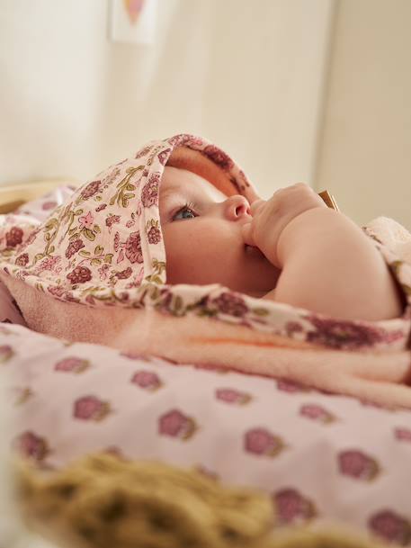 Cape de bain et gant LATIKA rose imprimé 3 - vertbaudet enfant 
