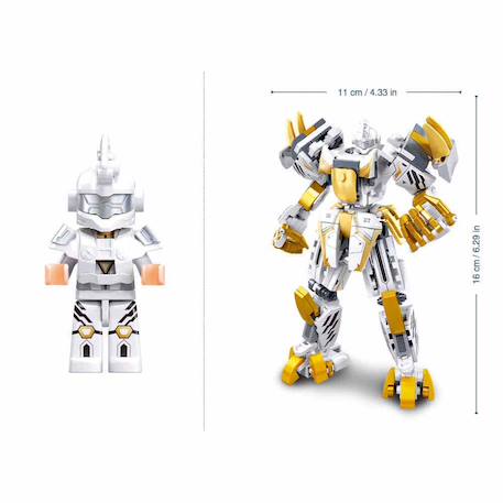 Robot mecha 2 en 1 blanc jaune Blanc 2 - vertbaudet enfant 