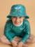 Bob de plage anti-uv réversible - garçon Blanc / Bleu marine à motifs+Bleu / vert à motifs+Vert émeraude 8 - vertbaudet enfant 
