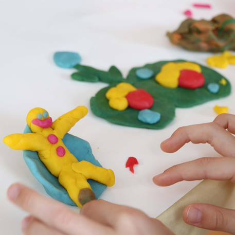 Pâte à modeler 'yuki' naturelle & vegan bio set de 4 pots Multicolore 3 - vertbaudet enfant 