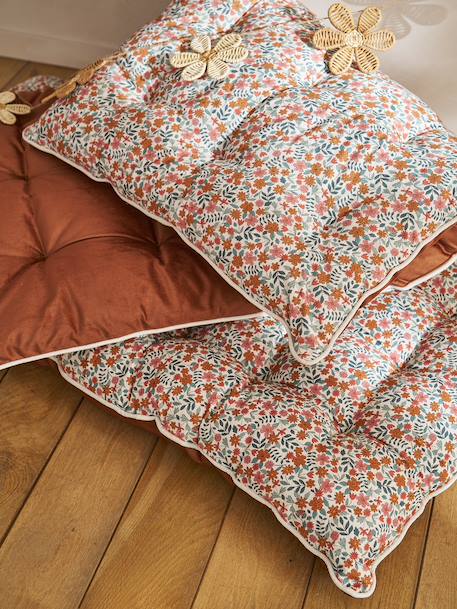 Matelas de sol bi-matière fleurs/velours RETRO FLOWER cannelle 4 - vertbaudet enfant 