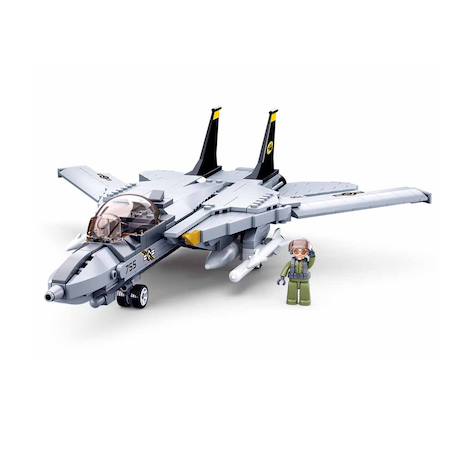 Model bricks - avion chasseur à réaction Gris 2 - vertbaudet enfant 