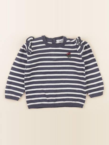 Pull - 12 mois Blanc, bleu 1 - vertbaudet enfant 