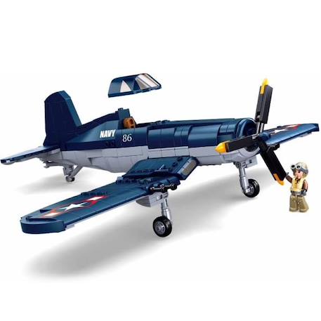 Army wwii - avion chasseur f4u Bleu 4 - vertbaudet enfant 