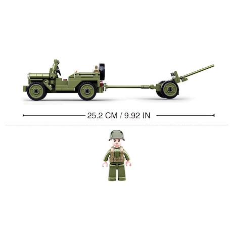 Army wwii - jeep alliée avec canon anti-aérien Vert 4 - vertbaudet enfant 