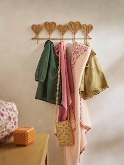 Linge de maison et décoration-Patère cœurs rotin 5 crochets