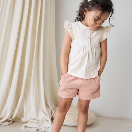 Blouse bébé en popeline poésie d'été Vanille 5 - vertbaudet enfant 