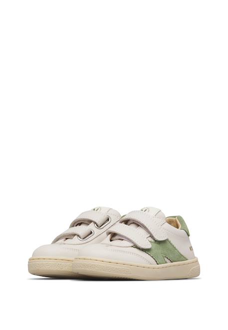 Baskets en cuir et suède jenix vl. Blanc-vert 5 - vertbaudet enfant 