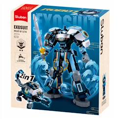 Jouet-Jeux d'imagination-Robot mecha 2 en 1 bleu gris