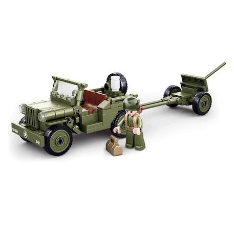 Army wwii - jeep alliée avec canon anti-aérien Vert 3 - vertbaudet enfant 