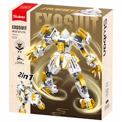 Jouet-Jeux d'imagination-Robot mecha 2 en 1 blanc jaune