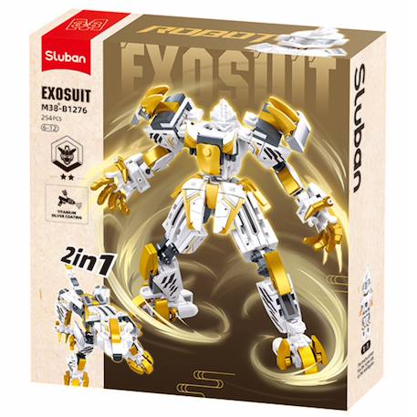Robot mecha 2 en 1 blanc jaune Blanc 1 - vertbaudet enfant 