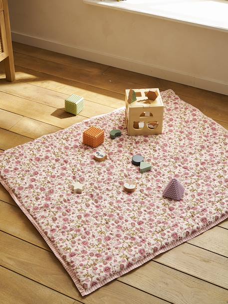 Tapis de sol enfant en coton rose imprimé 1 - vertbaudet enfant 