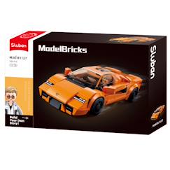 Jouet-Jeux d'imagination-Model bricks - voiture de sport orange