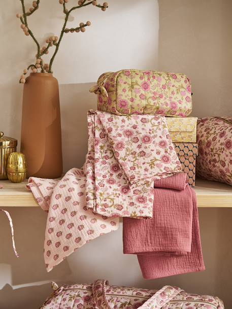 Lot 3 langes bébé gaze coton rose imprimé 4 - vertbaudet enfant 
