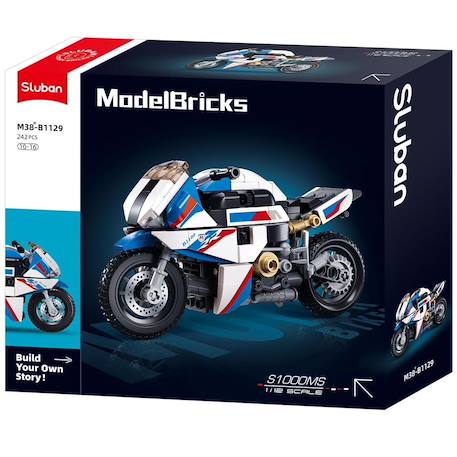 Model bricks - moto de course Blanc 1 - vertbaudet enfant 