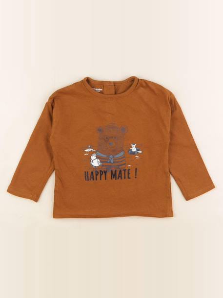 Tee-shirt - 18 mois Marron 1 - vertbaudet enfant 