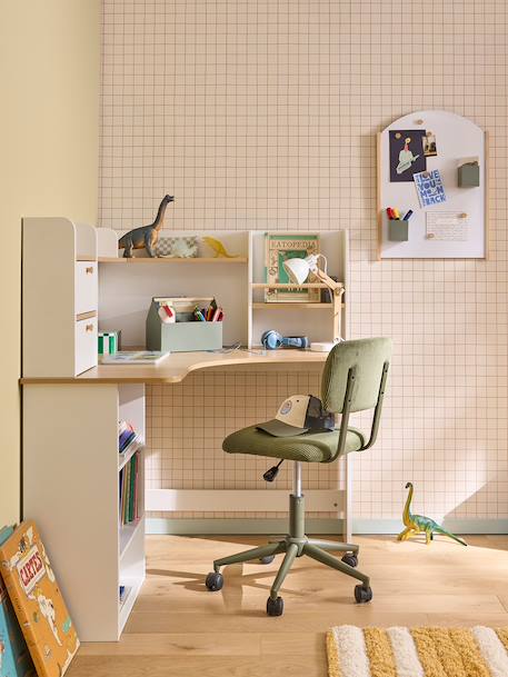 Bureau d'angle enfant avec rangements blanc 1 - vertbaudet enfant 