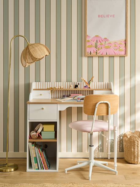Bureau enfant bois avec rangements écru 2 - vertbaudet enfant 