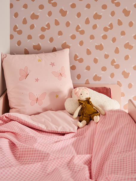 Parure housse de couette et taie d'oreiller rose pâle 1 - vertbaudet enfant 
