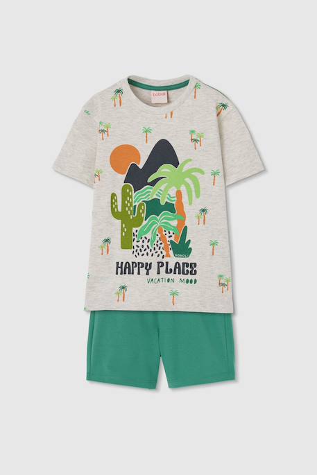 Ensemble enfant t-shirt et pantalon en coton Gris 1 - vertbaudet enfant 