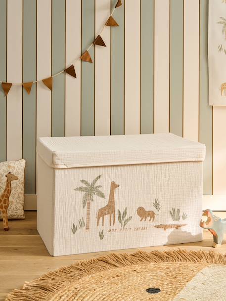 Coffre rangement jouets XL beige 1 - vertbaudet enfant 