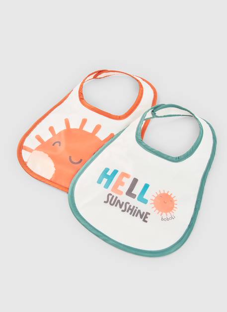 Pack de 2 bavoirs bébé coton Blanc 1 - vertbaudet enfant 