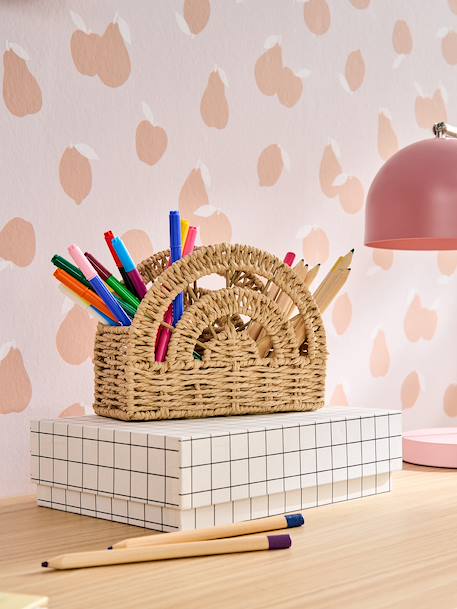 Pot crayons corde de papier arc-en-ciel beige 1 - vertbaudet enfant 