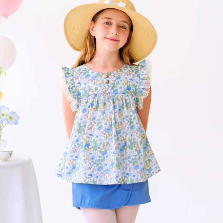 Jupe short    portefeuille   jade Bleu ciel 2 - vertbaudet enfant 