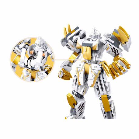 Robot mecha 2 en 1 blanc jaune Blanc 4 - vertbaudet enfant 