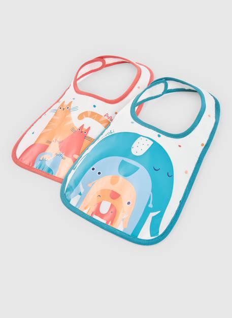 Pack de 2 bavoirs bébé coton Blanc 1 - vertbaudet enfant 