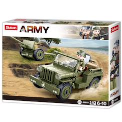 Jouet-Jeux d'imagination-Army wwii - jeep alliée avec canon anti-aérien