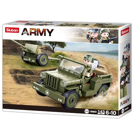 Army wwii - jeep alliée avec canon anti-aérien Vert 1 - vertbaudet enfant 
