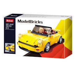 Jouet-Jeux d'imagination-Model bricks - voiture de sport allemande jaune