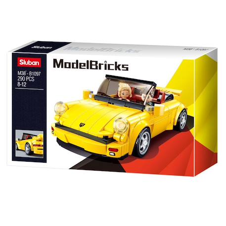 Model bricks - voiture de sport allemande jaune Jaune 1 - vertbaudet enfant 