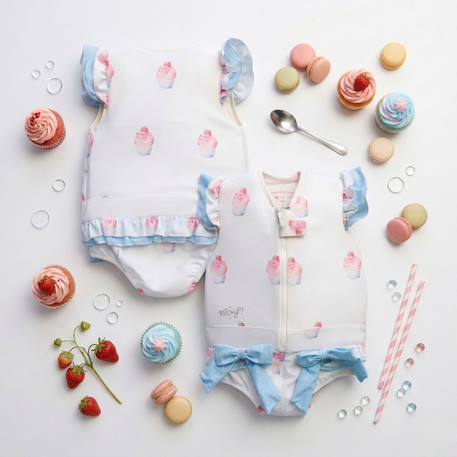 Maillot de bain flottant enfant - charlotte Blanc 4 - vertbaudet enfant 