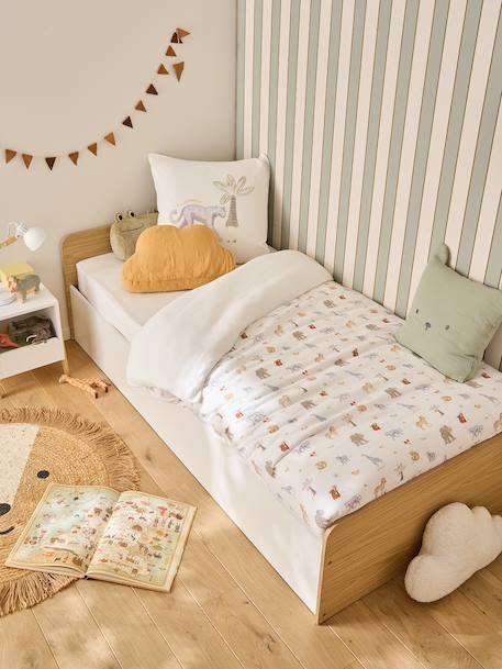 Lit enfant coffre rangement bois 90x190cm blanc 1 - vertbaudet enfant 