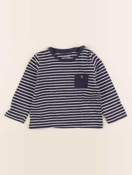 Tee-shirt - 12 mois Blanc, bleu 1 - vertbaudet enfant 