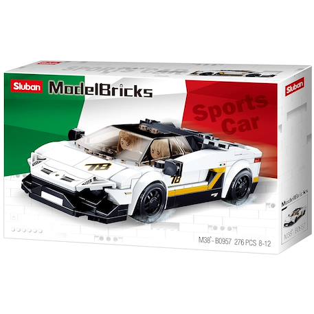 Model bricks - super voiture italienne blanche Blanc 1 - vertbaudet enfant 