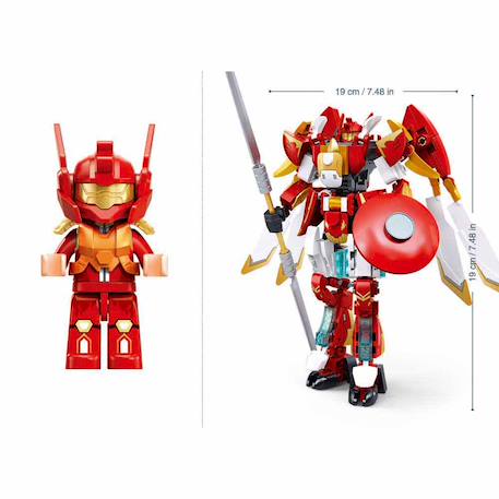 Robot mecha 2 en 1 rouge blanc Rouge 2 - vertbaudet enfant 