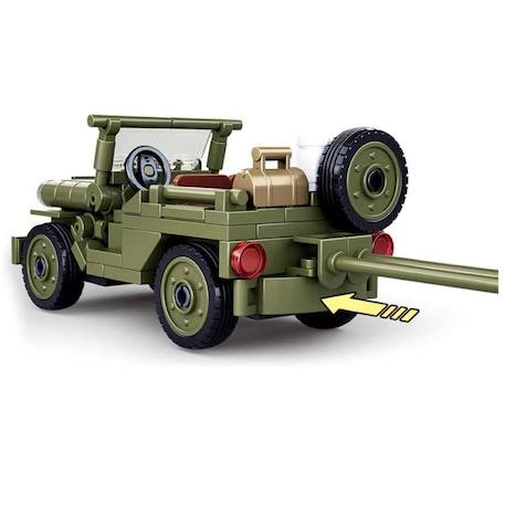 Army wwii - jeep alliée avec canon anti-aérien Vert 5 - vertbaudet enfant 