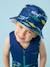 Bob de plage anti-uv réversible - garçon Blanc / Bleu marine à motifs+Bleu / vert à motifs+Vert émeraude 1 - vertbaudet enfant 