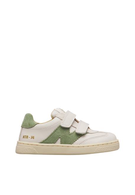 Baskets en cuir et suède jenix vl. Blanc-vert 1 - vertbaudet enfant 